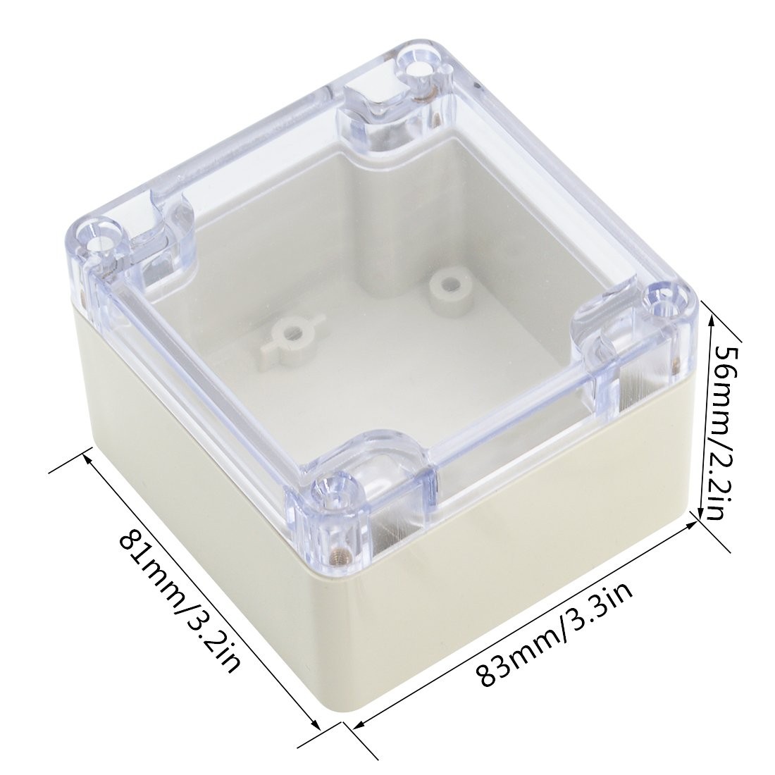 LeMotech ABS Plastic Junction Box Dustproof Waterproof 3.3″x3.2″x2.2″, Clear