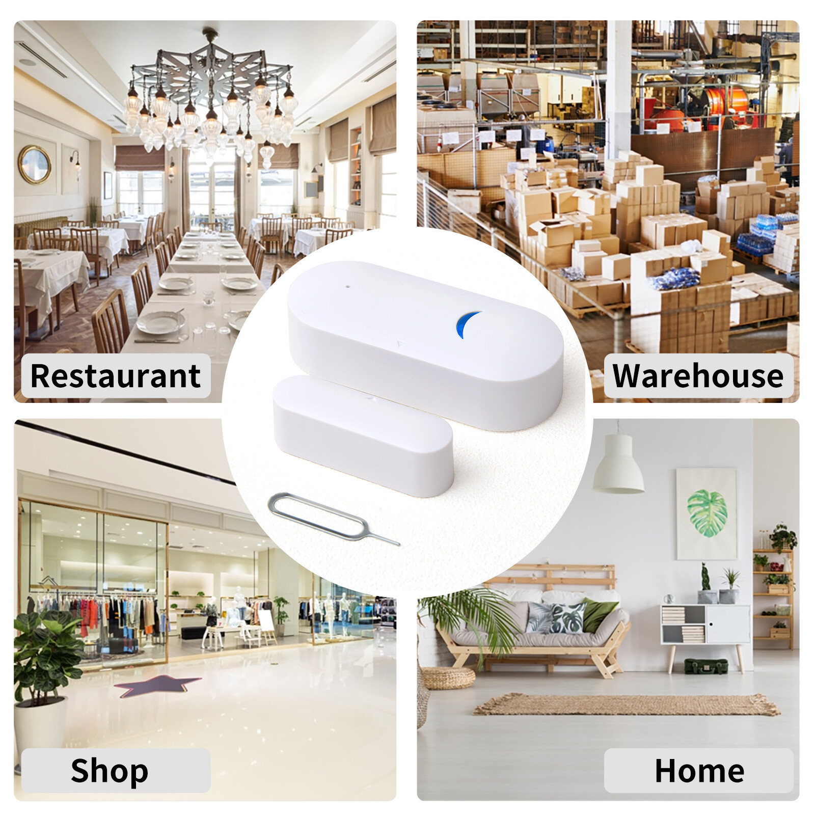 4 X Wireless Security Alarm Sensor System Home Window Door Burglar Alexa Google