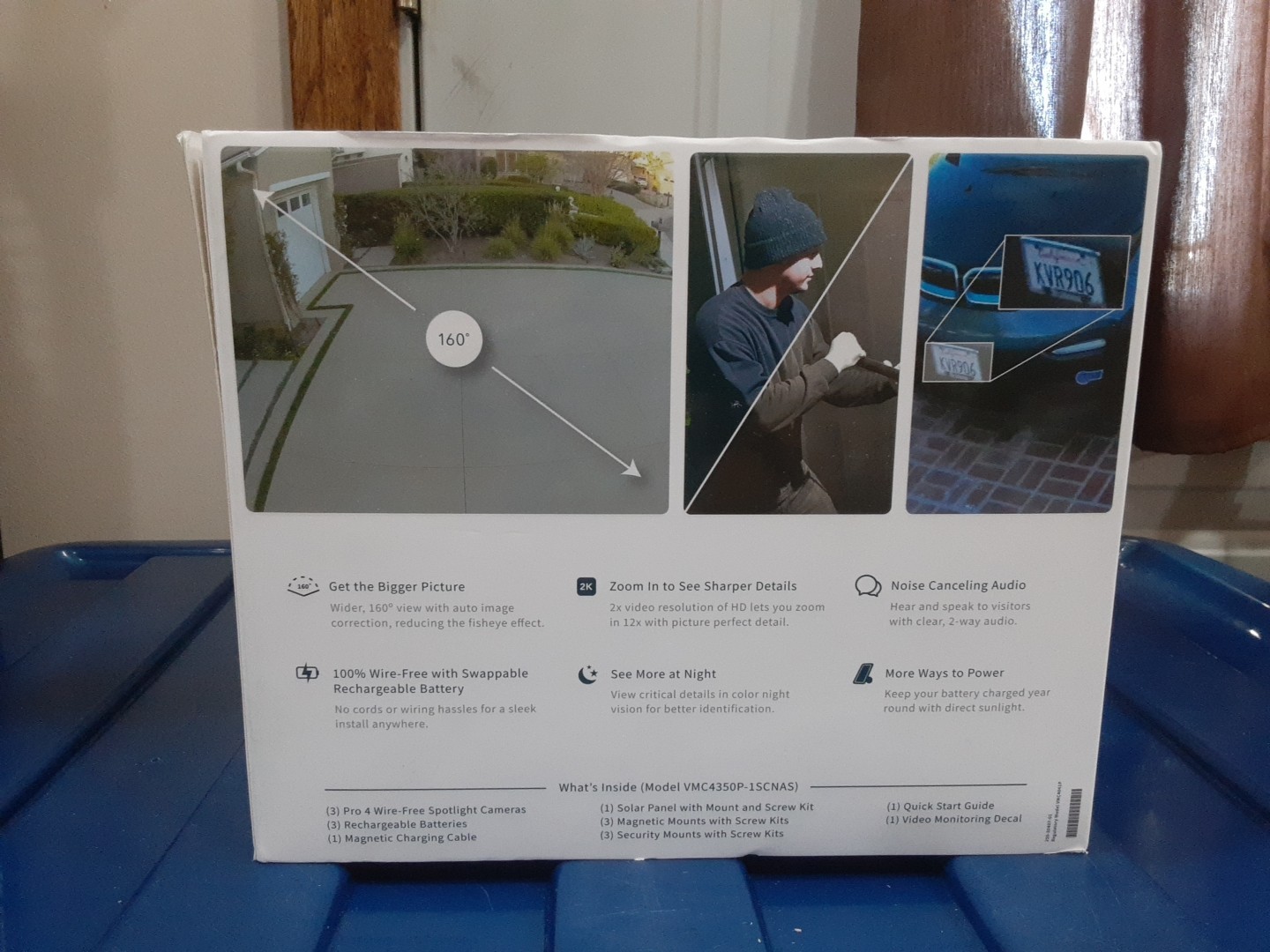Brand New, Open Box, Arlo Pro 4 3-Cam Kit with Bonus Solar Panel – White, 2K ?