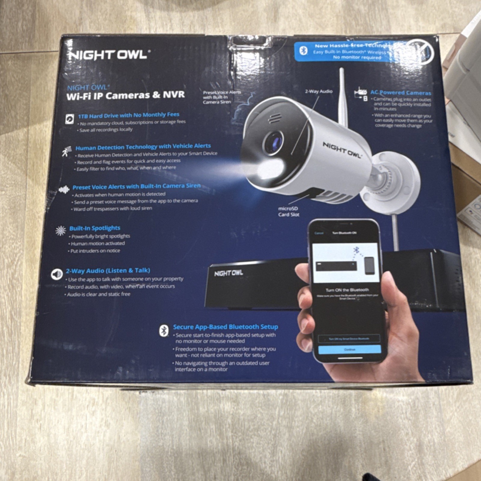 Night Owl Wi-Fi Bluetooth 4 Cameras 1080p Spotlights Voice Alerts 1TB
