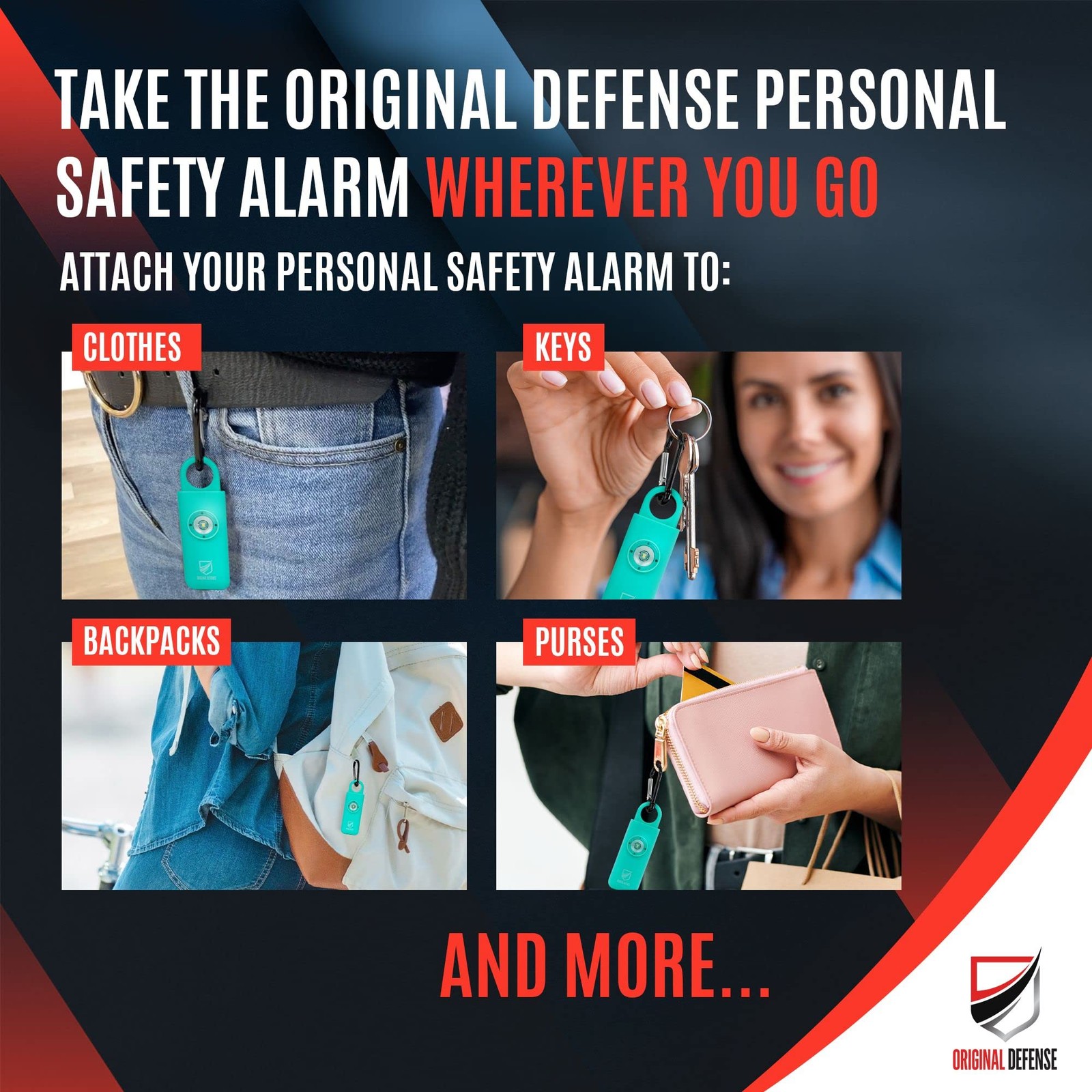 ® Siren Self-Defense Alarm – 130 dB Keychain Alarm with LED Strobe Light for …
