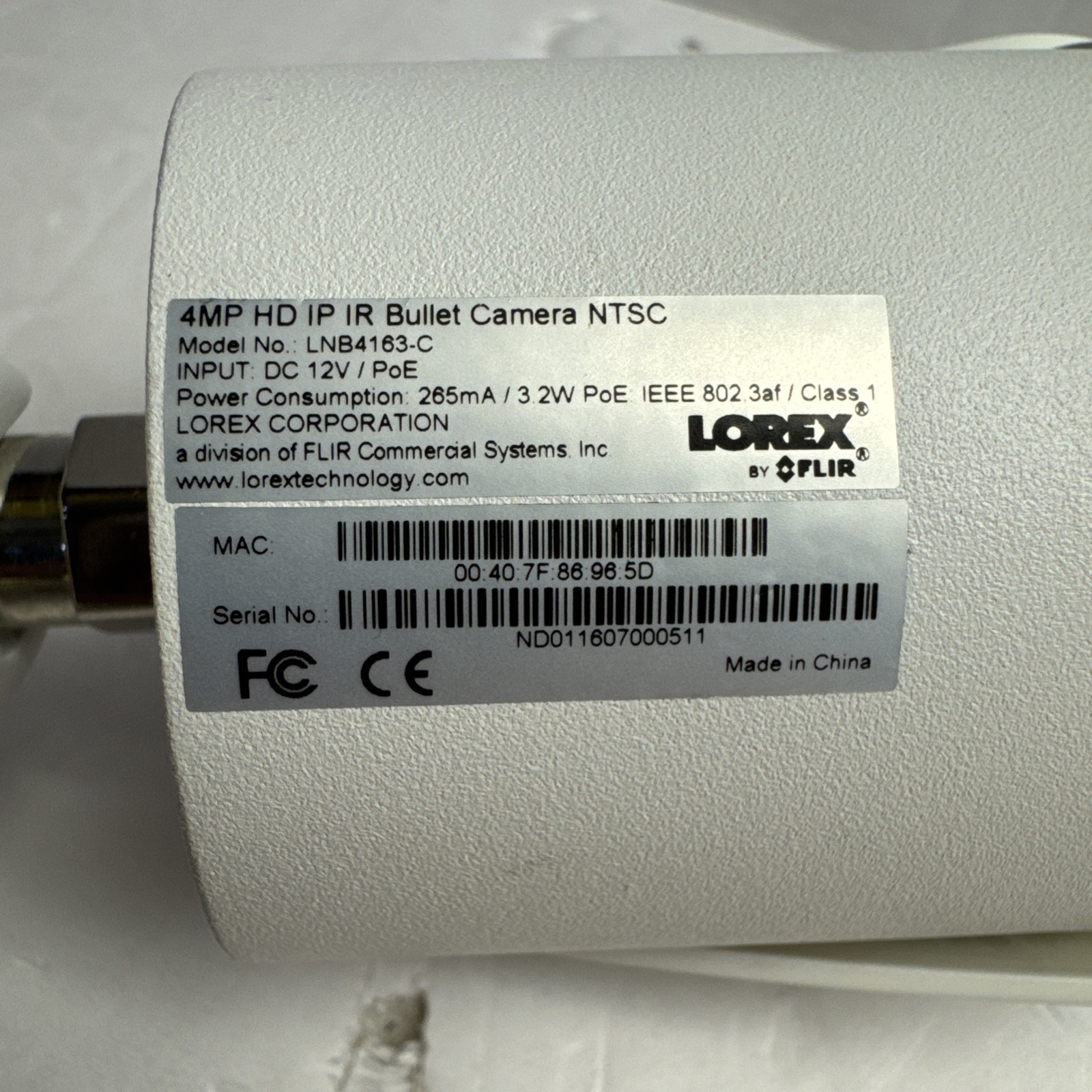 NEW – Lorex LNB4163-C 3MP HD IR Bullet Security Camera out of the box