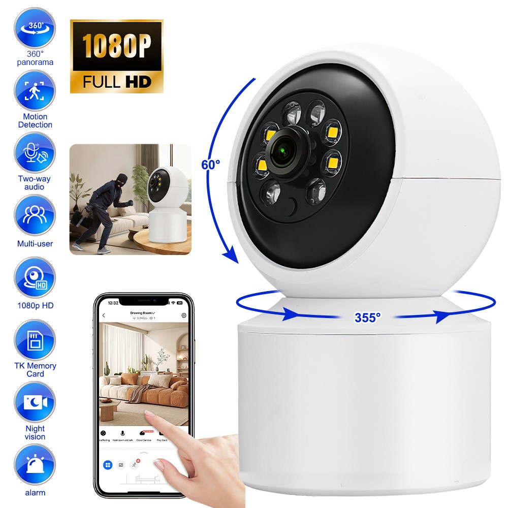 1080P HD Wireless Security Camera Indoor Home CCTV Baby Dog Pet WIFI Monitor