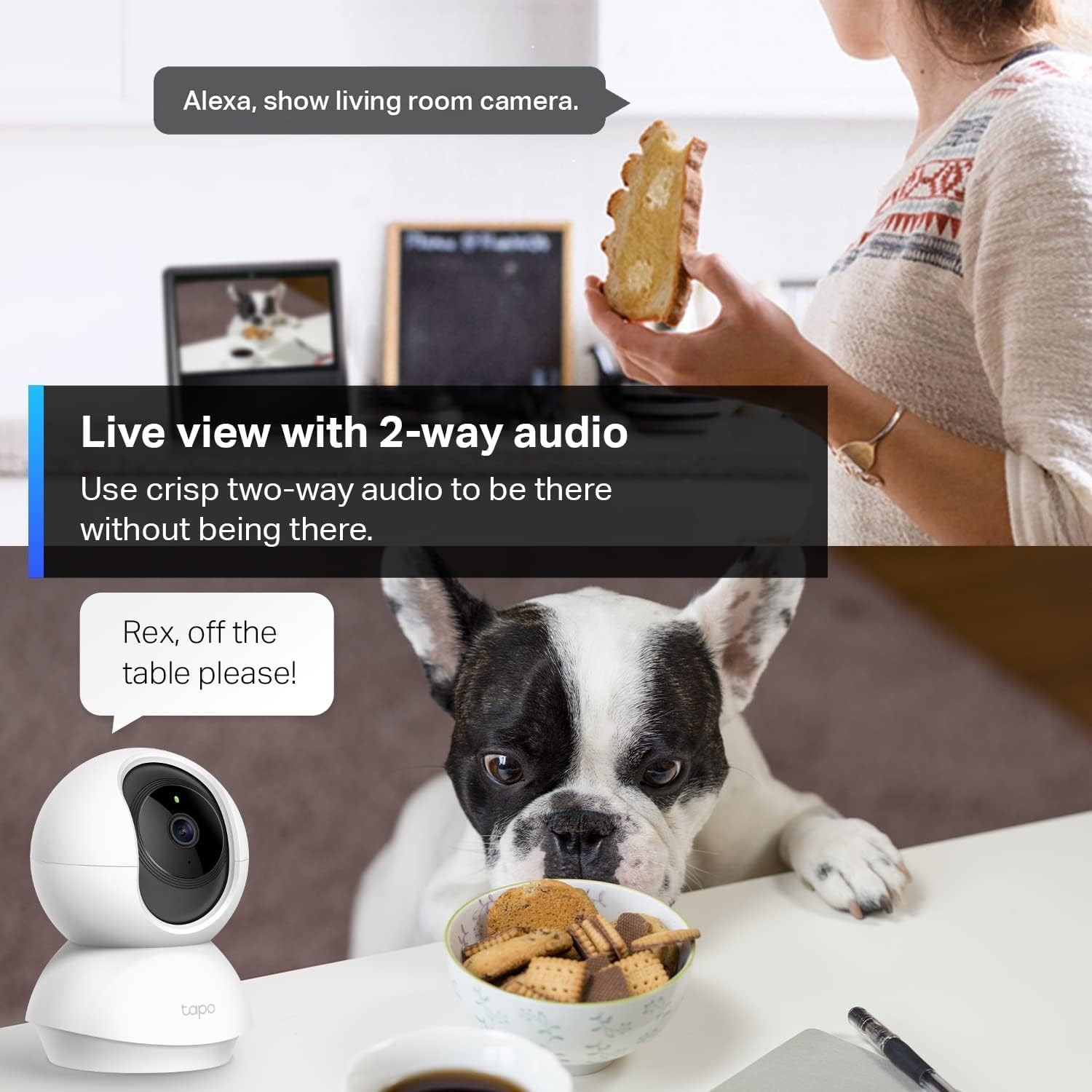 TP-Link Tapo Pan/Tilt Security Camera for Baby 1 Count (Pack of 1), White