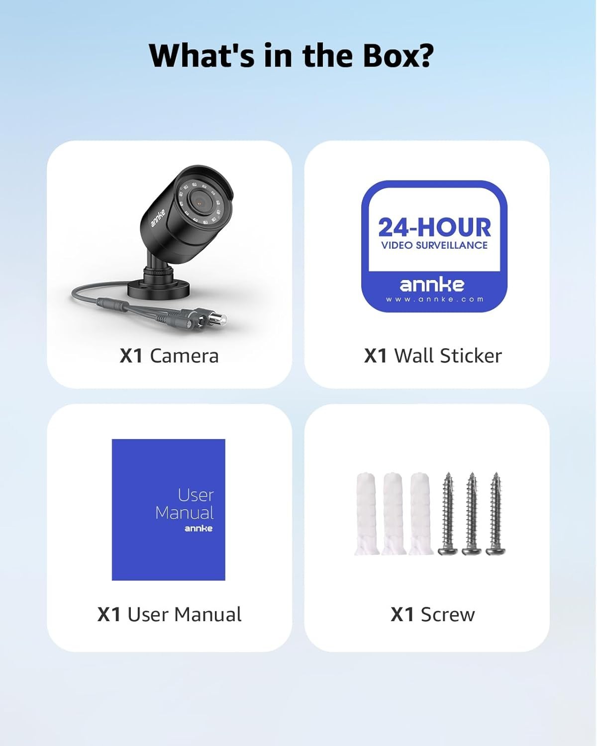 ANNKE Home Security Surveillance Camera 1080p 4IN1 CCTV Add-On – Black – E200