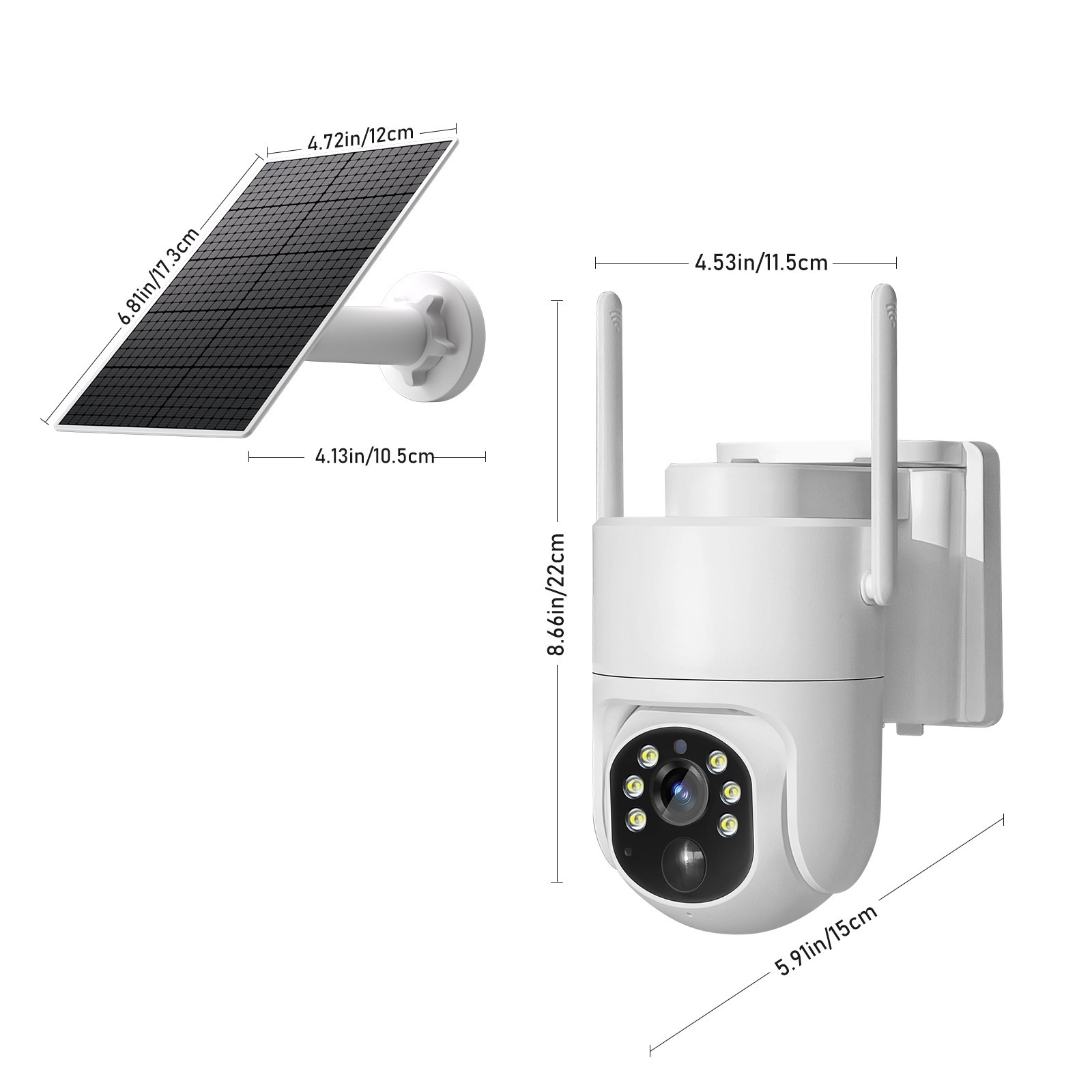 Solar Powered for Outdoor No Wifi Security Camera with Built-In 4G LTE SIM Card