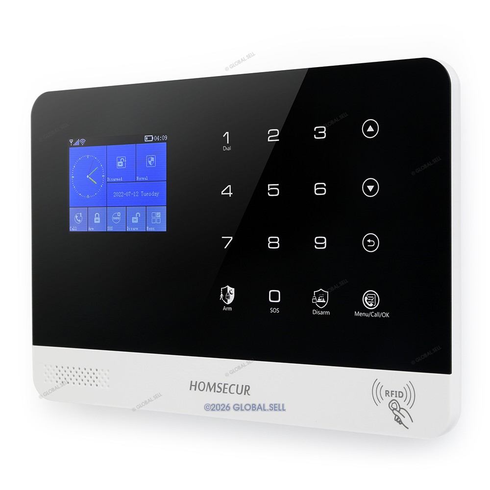 HOMSECUR Wireless WIFI 4G Home Alarm System+Wireless Solar Outdoor Flash Siren