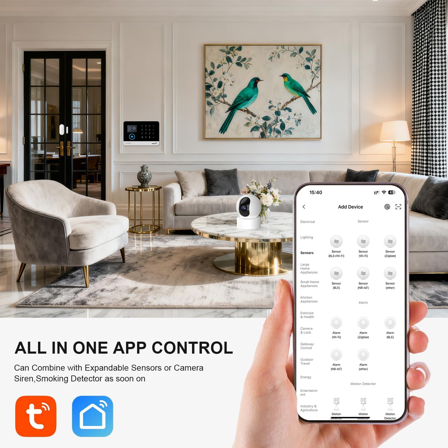 Alarm System for Home Security,4G Gsm/Wifi Wireless Home Alarm System with HD Ca