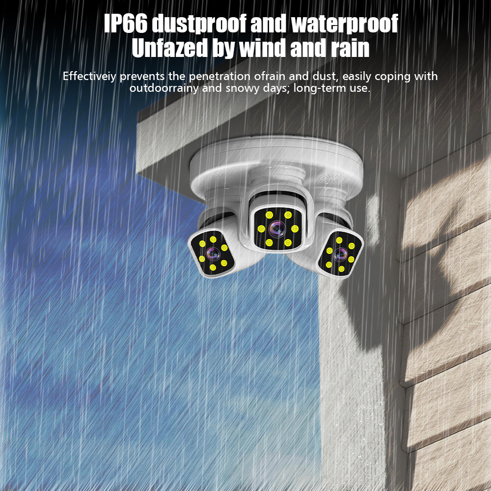 6MP WIFI Camera Three Lens Auto Tracking 360° PTZ Security Night Vision Camera
