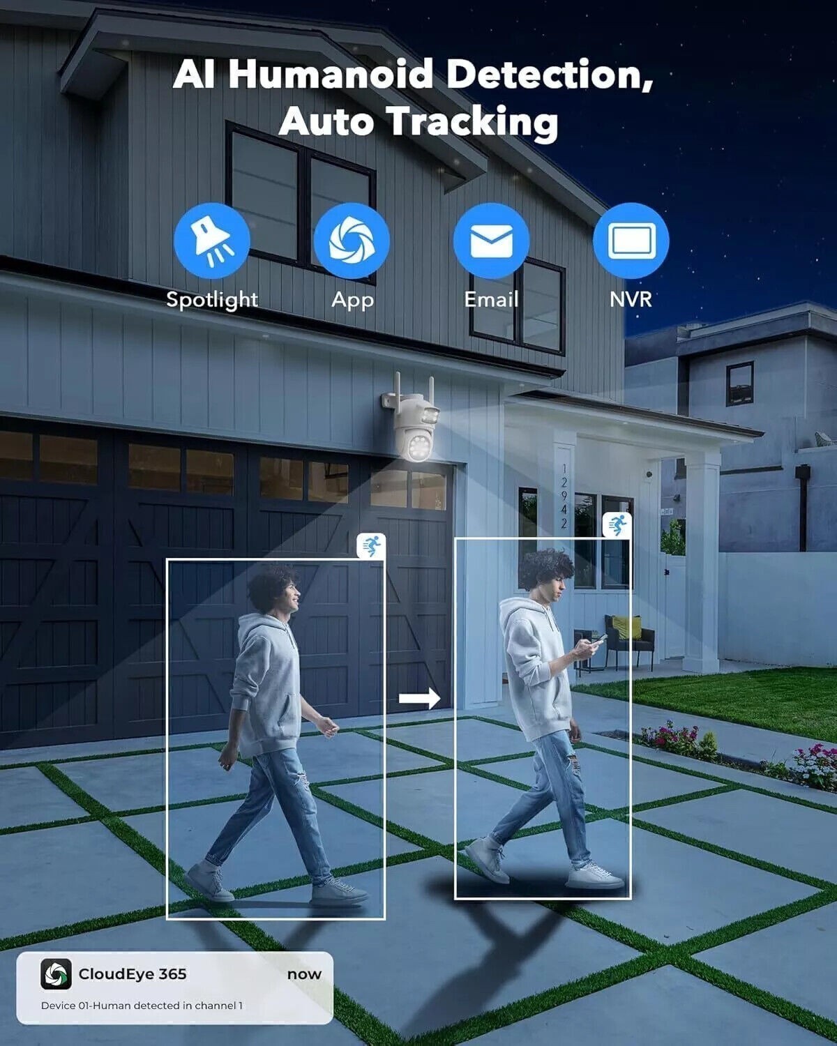 4MP WiFi Pro Surveillance & Security Cameras Outdoor Home Alarm System Wireless