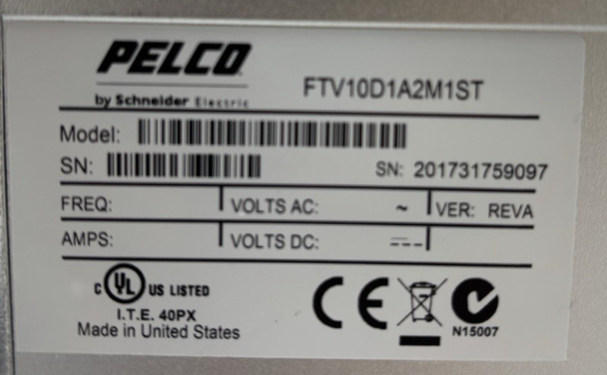 Pelco FTV10D1A2M1ST 1 Channel Video Fiber Transmitter ST Connector No Box