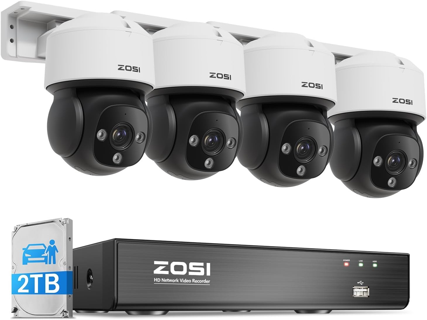 ZOSI C290/C296 8CH 4K NVR PoE Security Camera System 4x8MP Outdoor Camera 2TBHDD