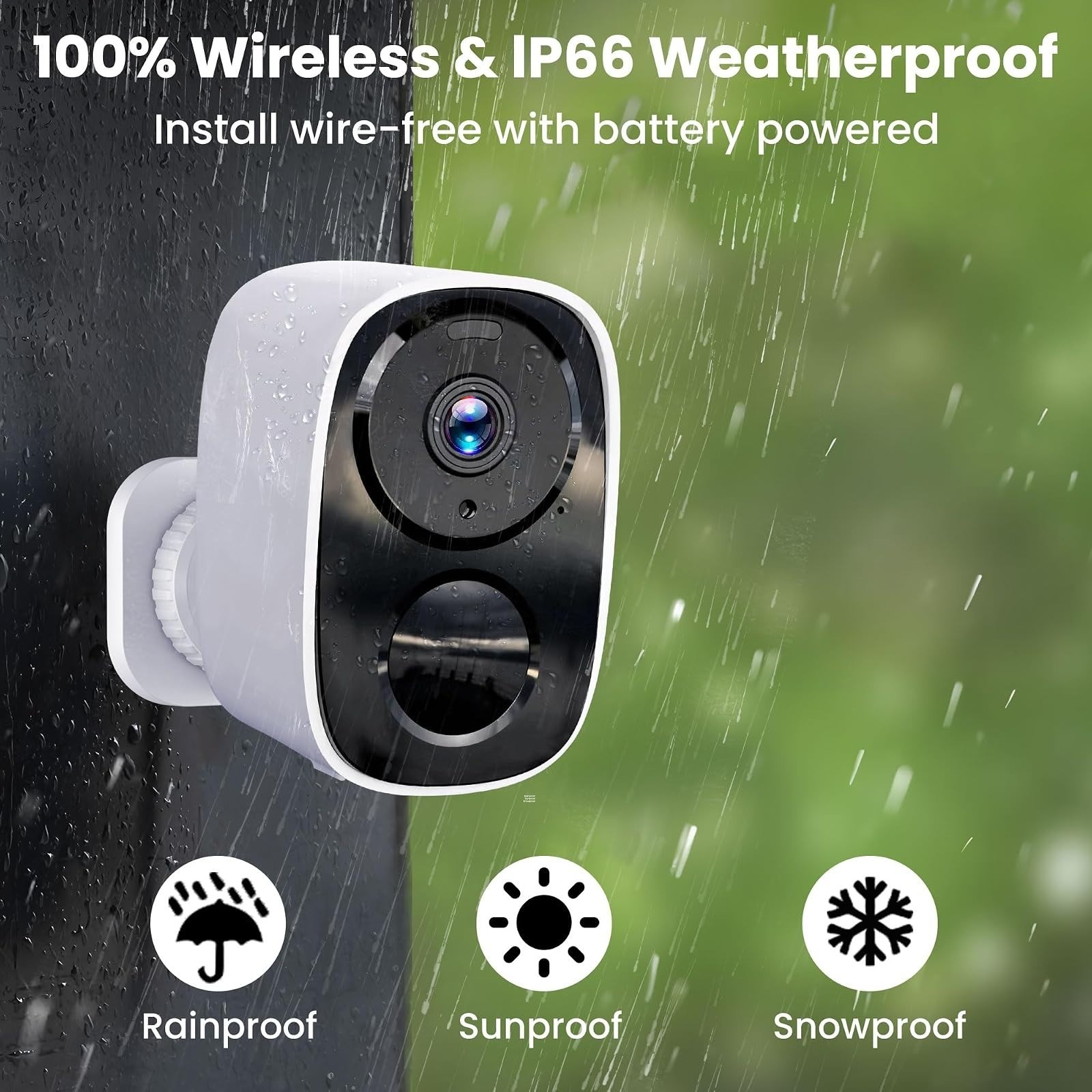 HITELLARCAM 2K Wireless Security Camera, Free Cloud Storage, AI Detection