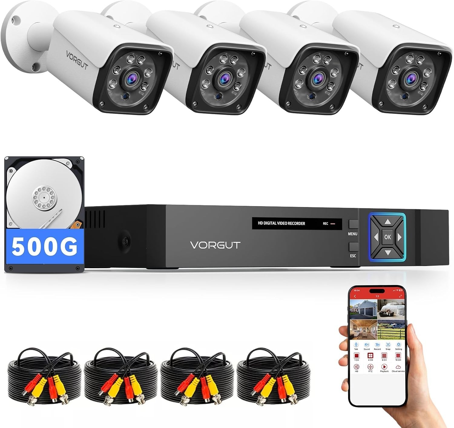 Reliable Wired Security System with 80ft Night Vision and Smart Motion Detection