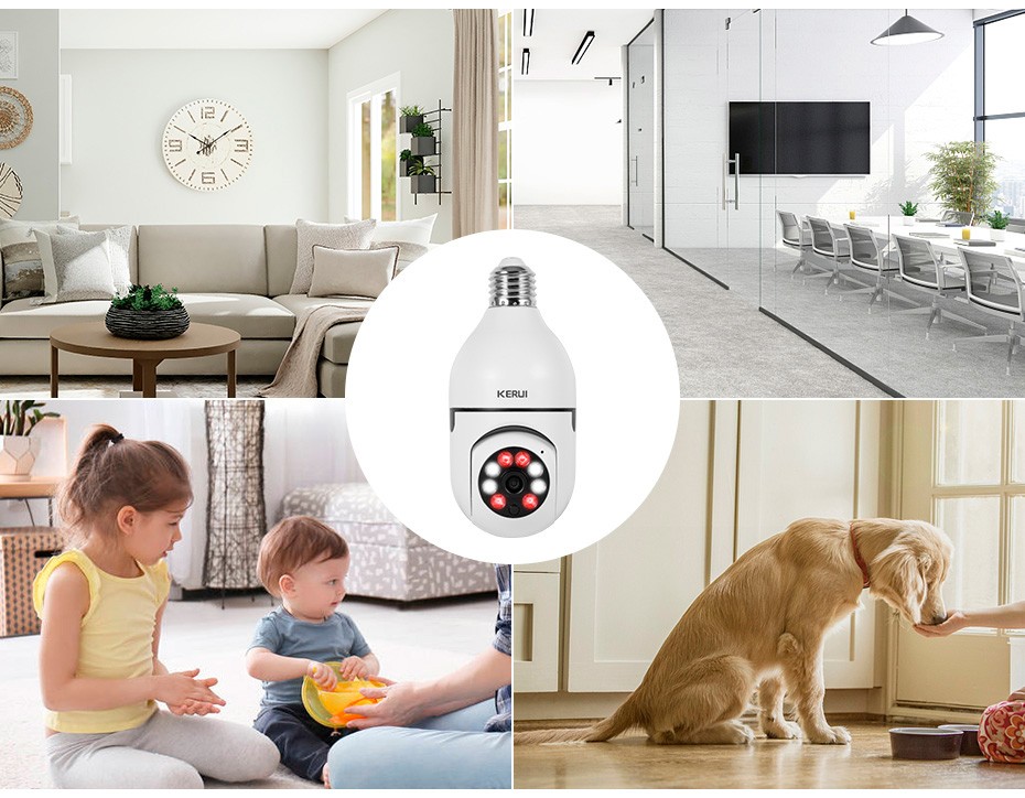 1080P WiFi E27 Light Bulb Camera 3PCS Smart Home Security Surveillance Cameras