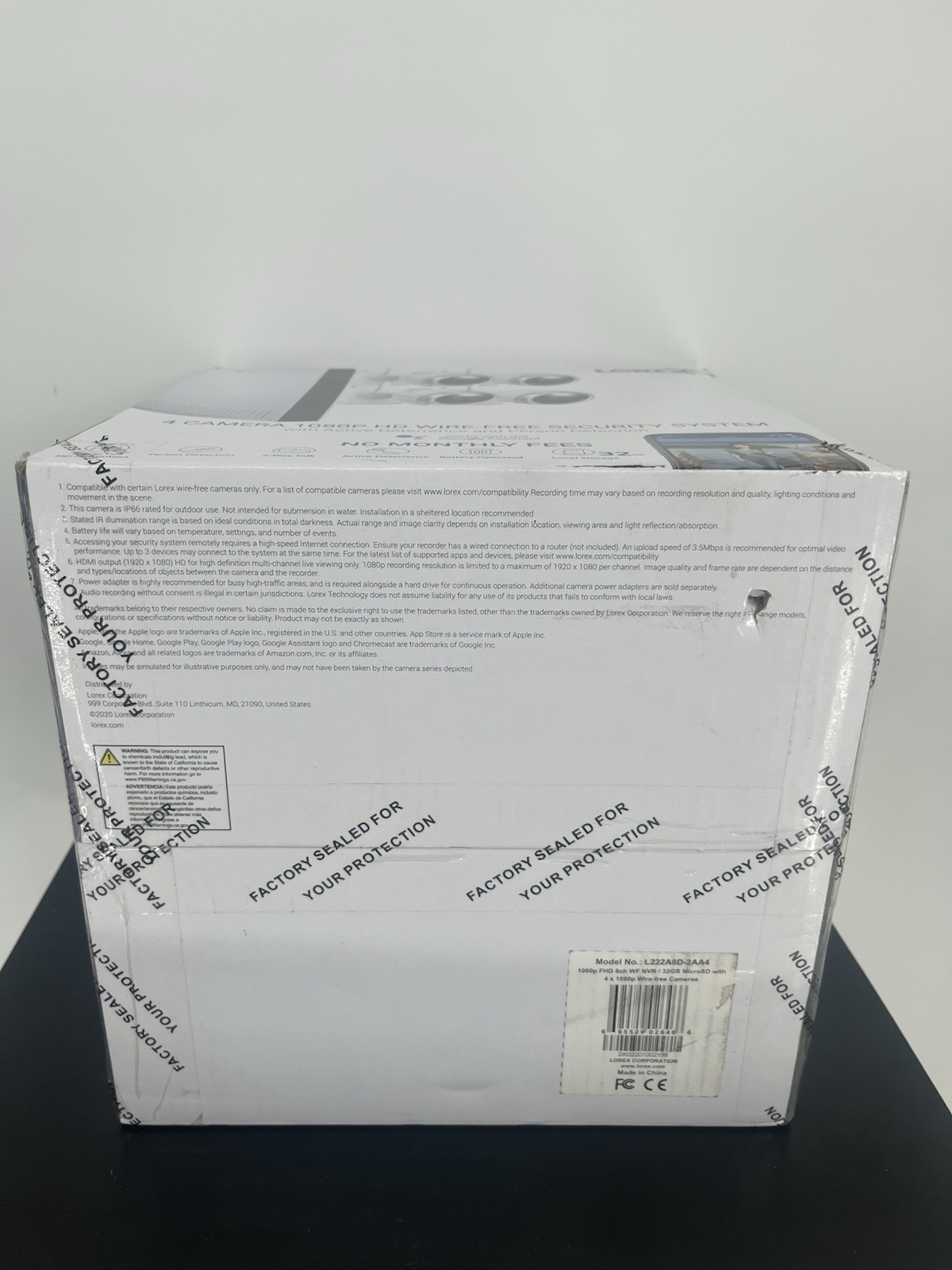 Lorex HD Wire-Free 1080p Security System 4 Wire Free Camera L222A8D-2AA4