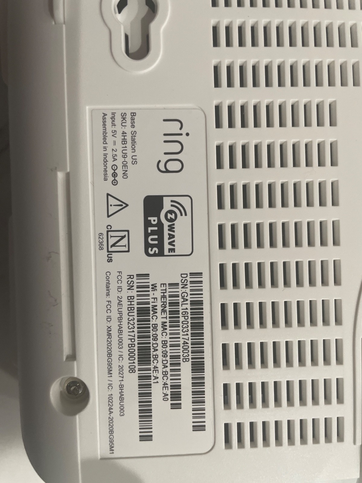 Ring Alarm 2nd Gen Base Station Siren for Wireless Home Security Systems + AC