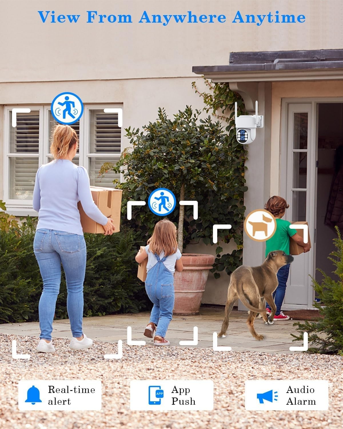 4K Wireless Security Camera System-Dual Lens 10X Zoom,2.4G/5G PTZ Outdoor Camera