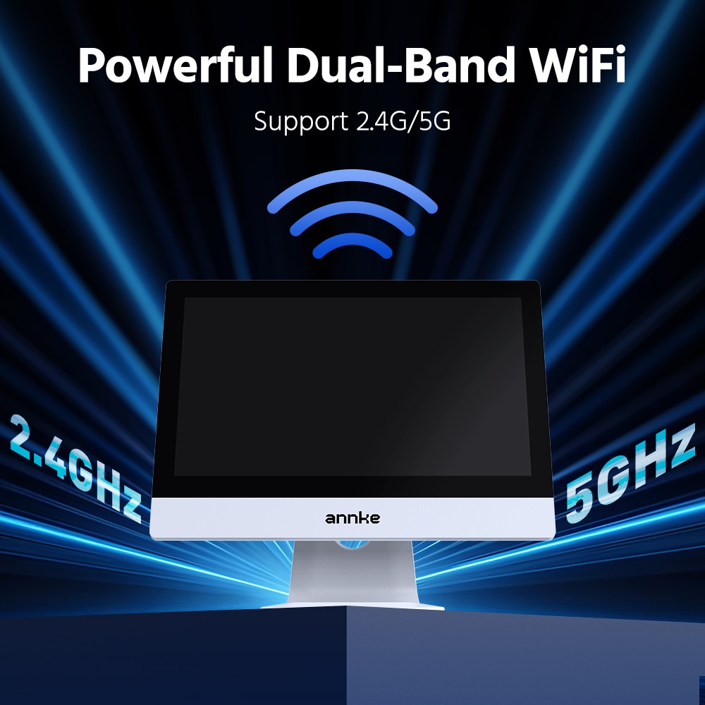 ANNKE Wireless 10CH 12″ Monitor 4MP PT Solar Security Camera System Two-Way Talk