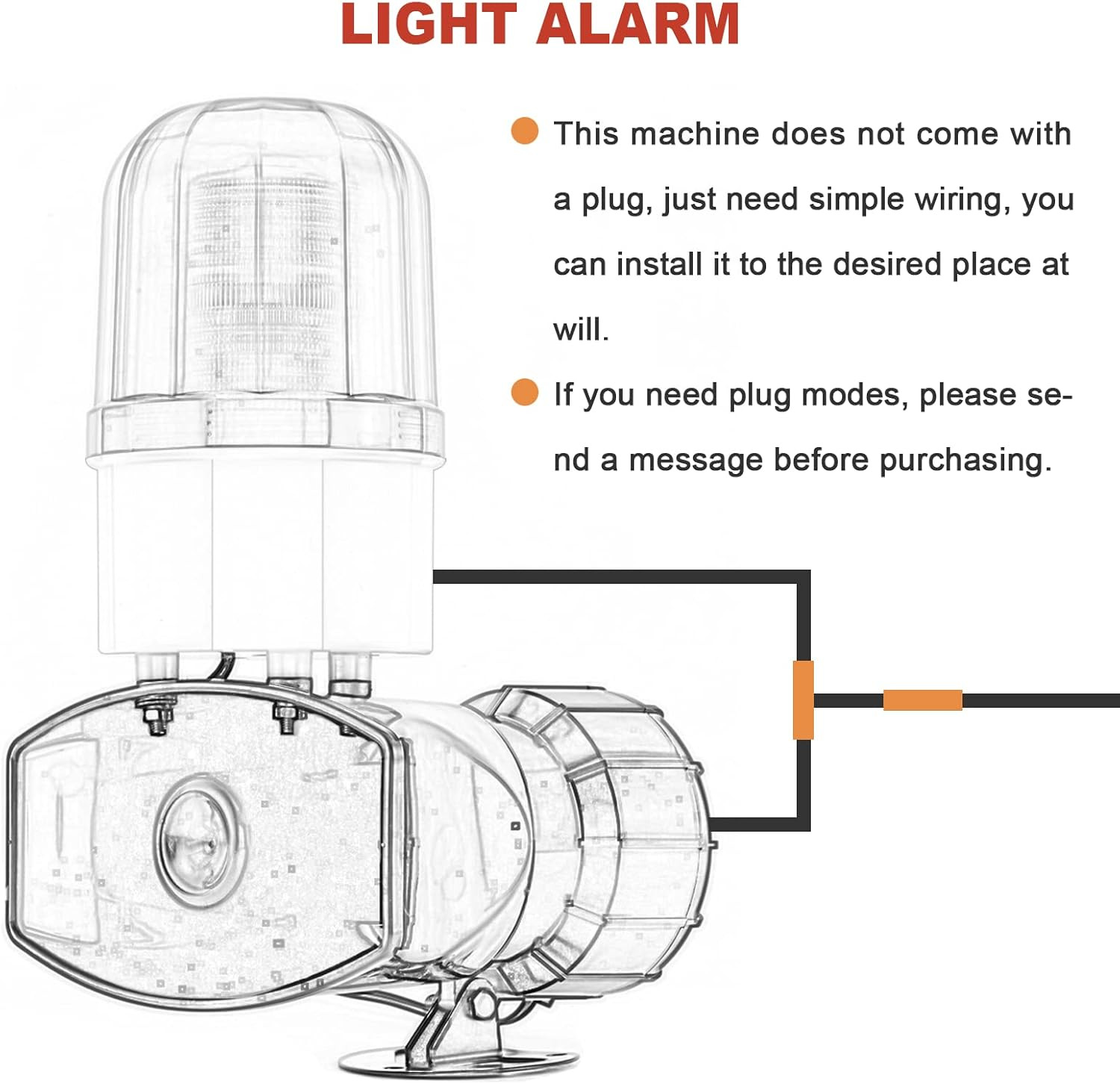 Industrial Siren Alarm 110 Volt Siren with Light 115Db Sound and Light Alarm IP5