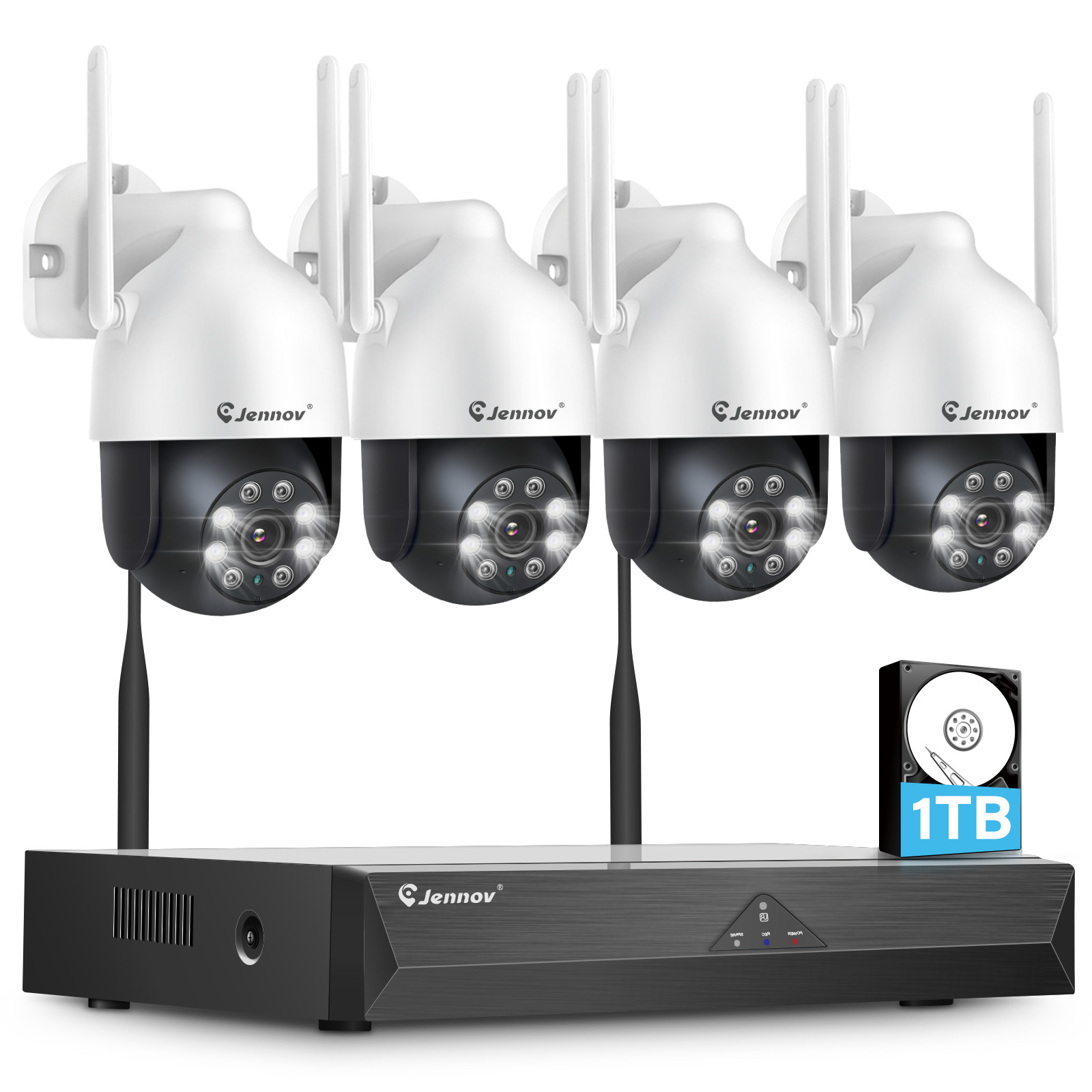 Jennov 5MP Home Security Camera System Night Vision WiFi Pan Tilt Zoom 10CH NVR