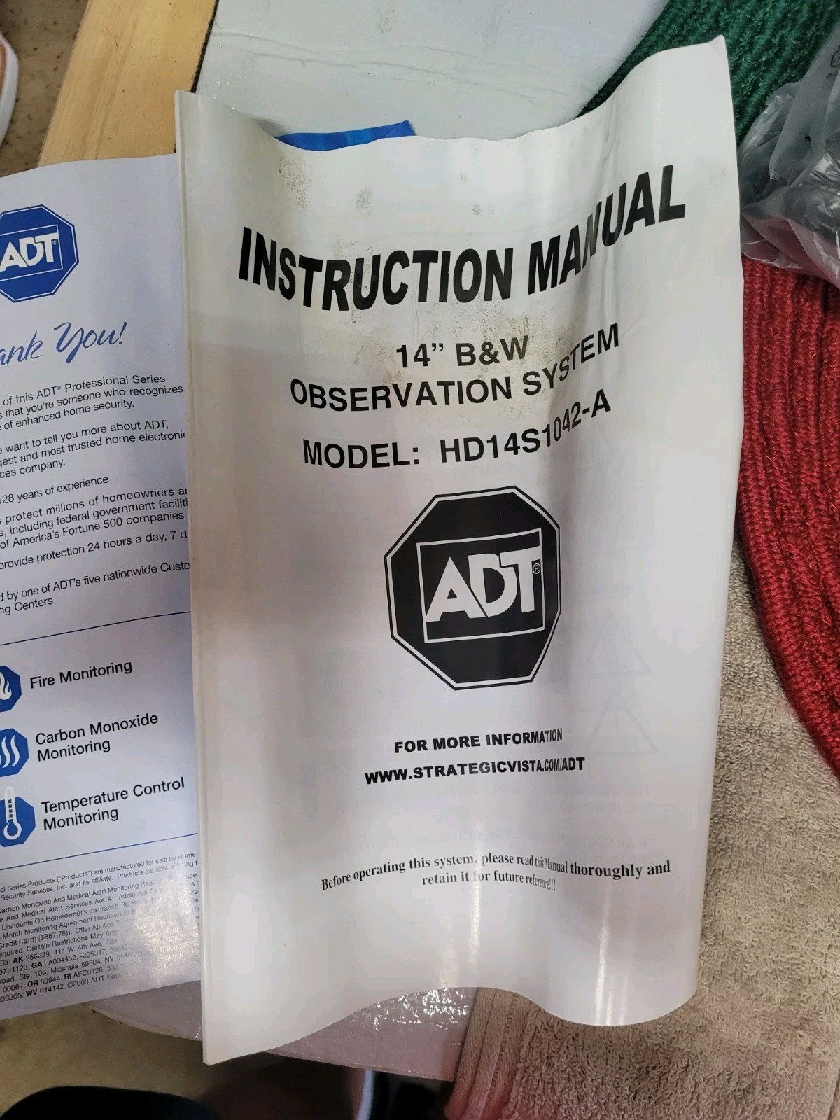 ADT 14” B&W OBSERVATION SYSTEM – New Open Box With MISSING PARTS – READ AD