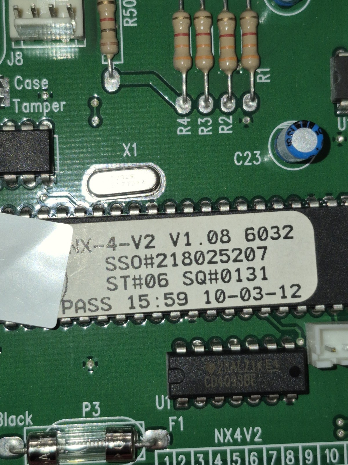 Interlogix NX-4-V2 .08 6032 Security System Controlboard & Plug In Transformer
