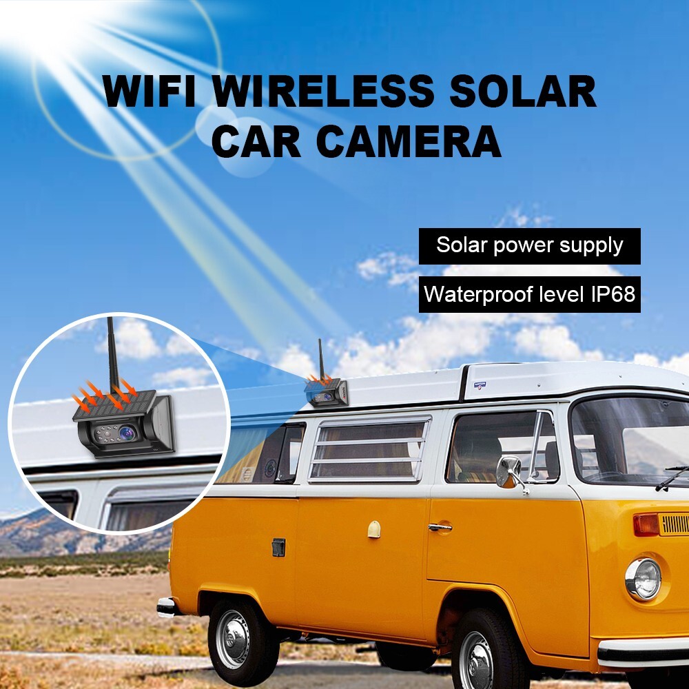 7″ Wireless Monitor DVR Solar Backup Camera Rechargeable Magnetic portable Cam