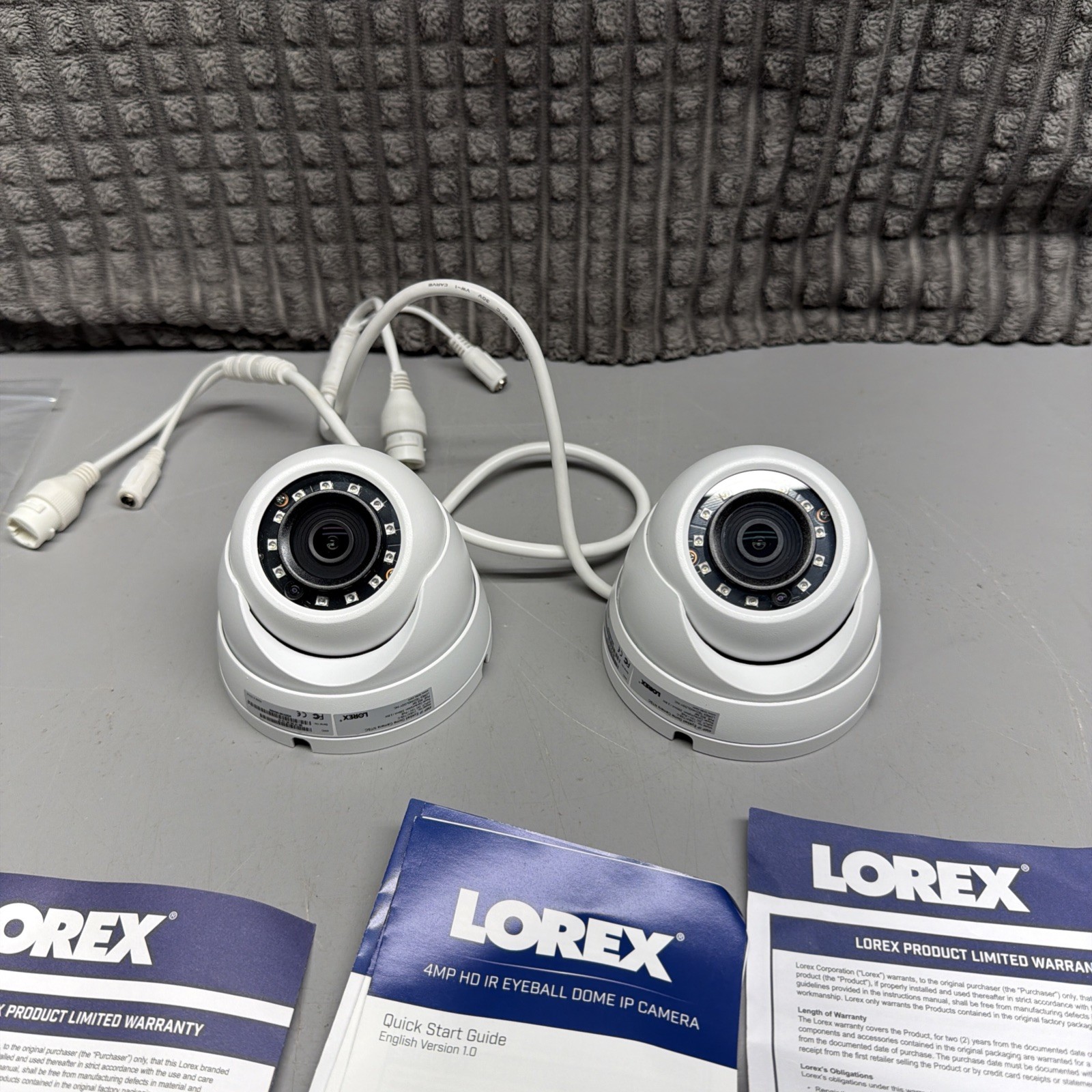 Lorex LNE4172S-C 4MP HD IP IR Eyeball Dome Camera White Lot Of 2 New Open Box