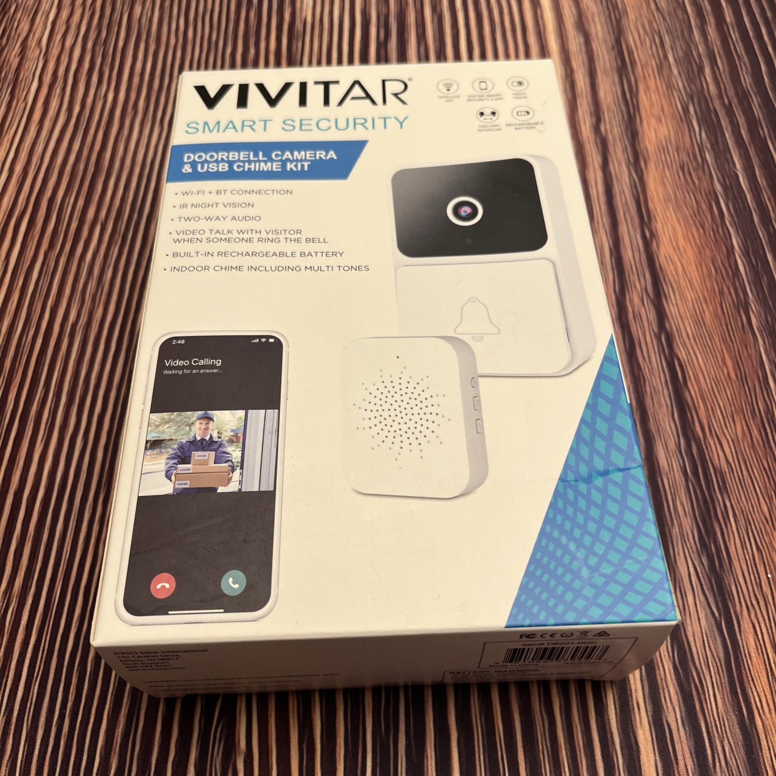 Vivitar Security Video Doorbell & Chime Kit WIFI White DB201 NOC – New Open Box