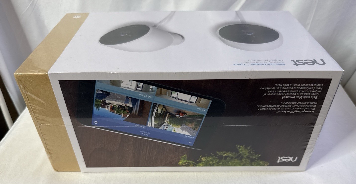 NEST Cam Outdoor Smart Security Camera (2-Pack) NC2400ES – Sealed NEW