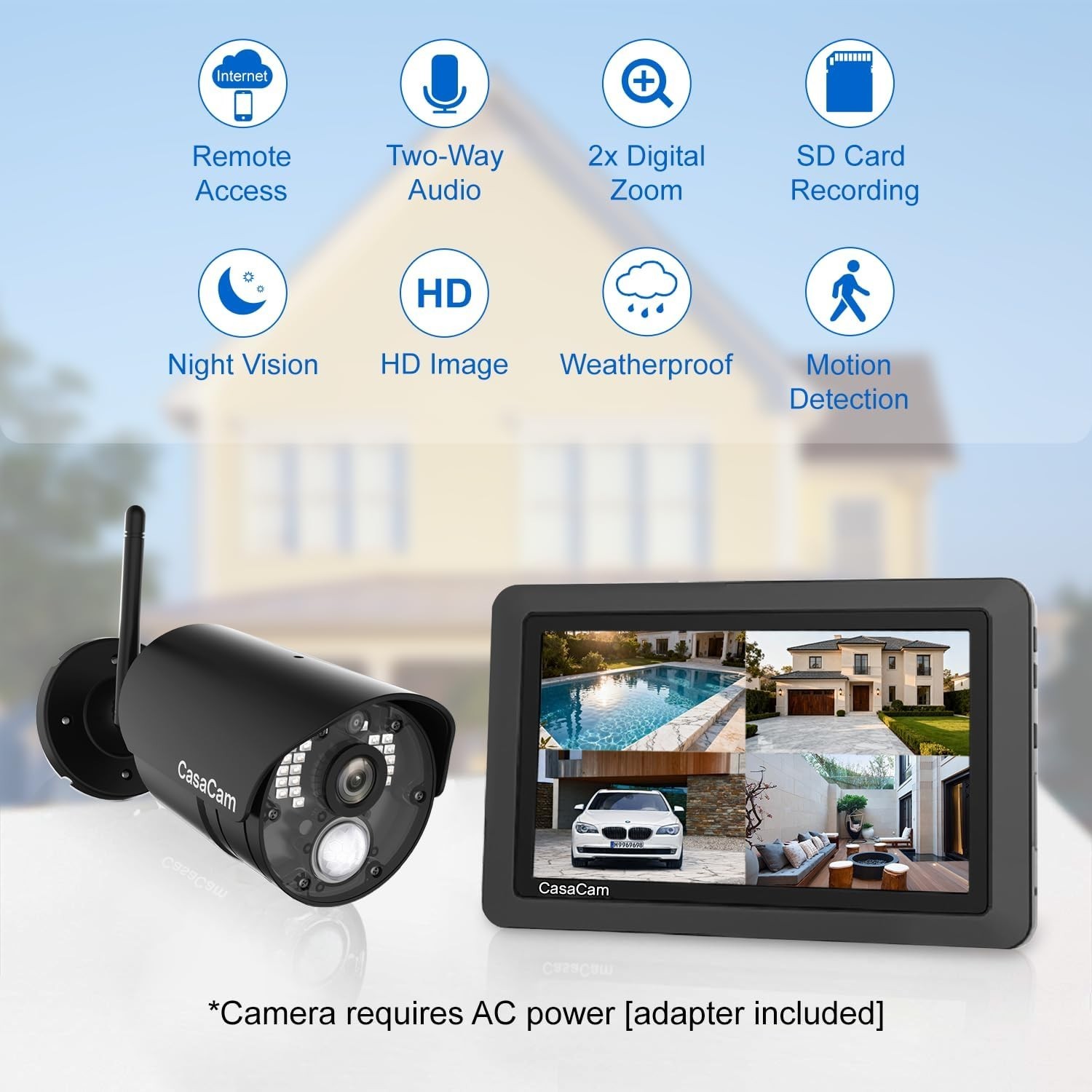 Wireless Security Camera System: 2 x 720p Cams with 7-Inch Touchscreen Monitor