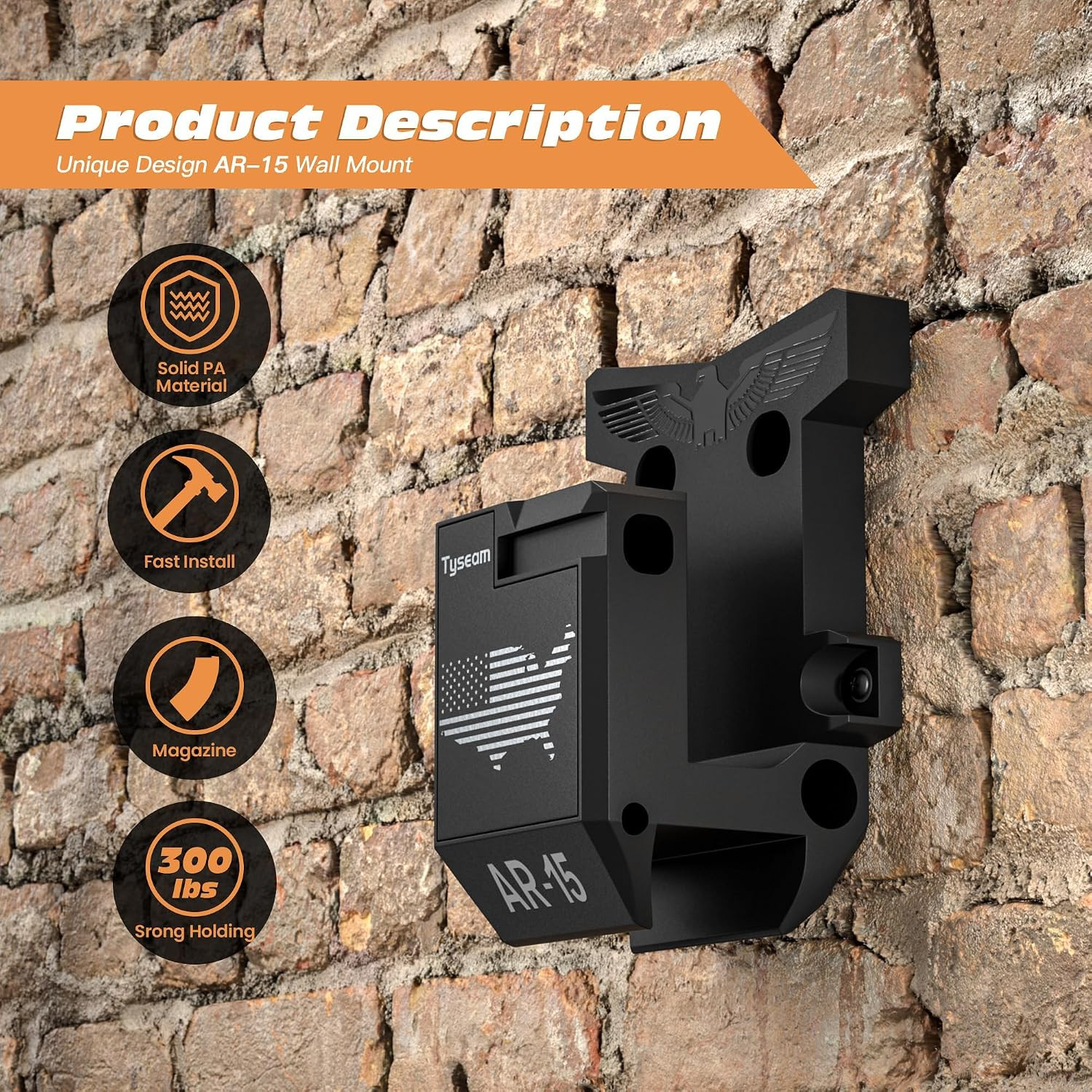 Secure & Stylish Rifle Gun Rack Vertical/Horizontal Wall Mount for 223/5.56 Qu