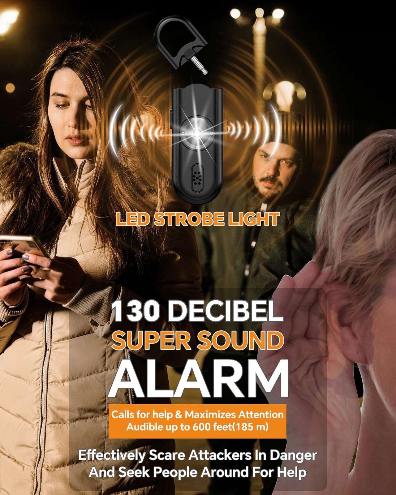 Safe Sound Personal Alarm, 2 Pack 130 dB Loud Siren Song Emergency Security A…