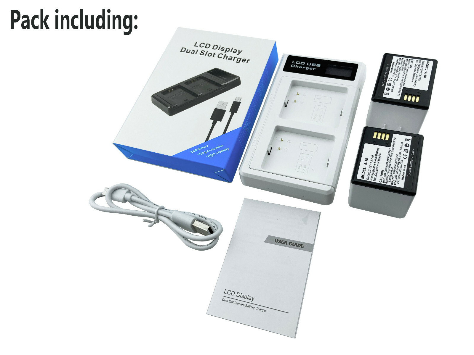 2x Battery with Dual Charger & USB Cable for Arlo Pro Pro 2 Camera