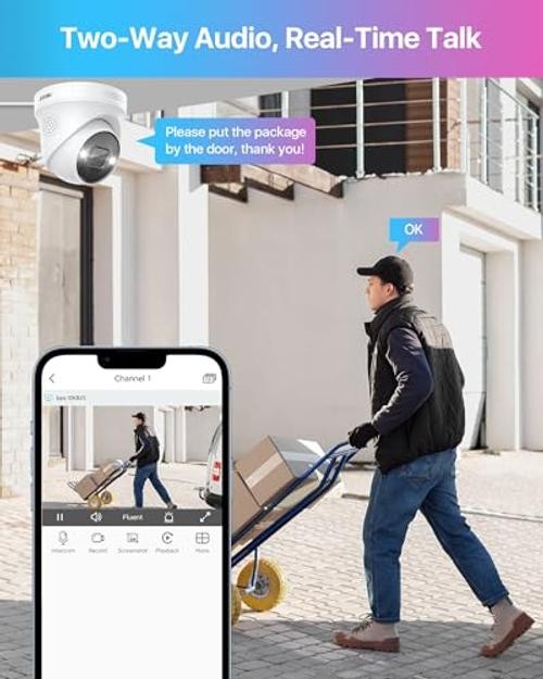 32CH 4K PoE Security Camera System,8pcs 8MP Indoor Outdoor IP 4K-16CH+8Cam+4TB