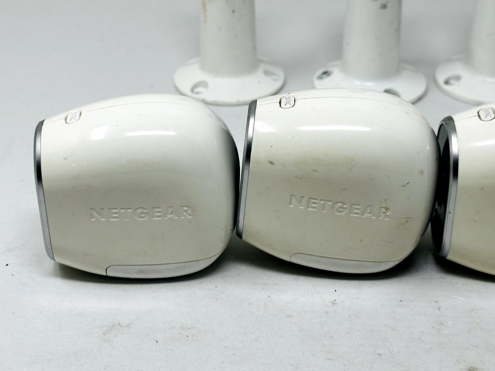 4 Netgear Arlo VMC3030 Wireless Security Camera ONLY (No Battery) w/ Mounts