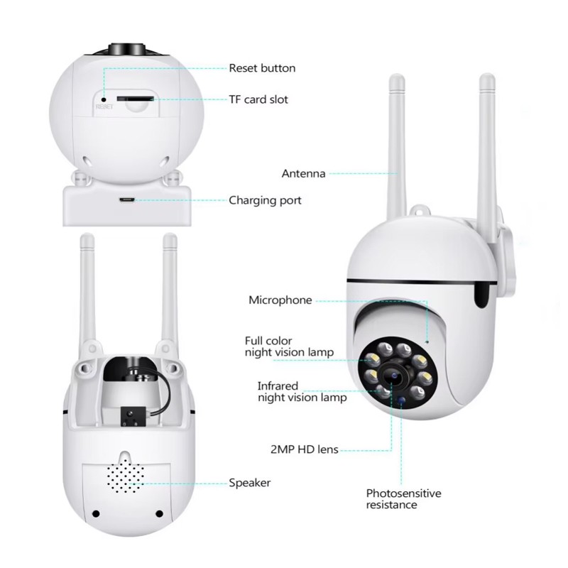 1080P WiFi Home Security CCTV Camera With Night Vision 2.4GHz 2.4G Surveillance