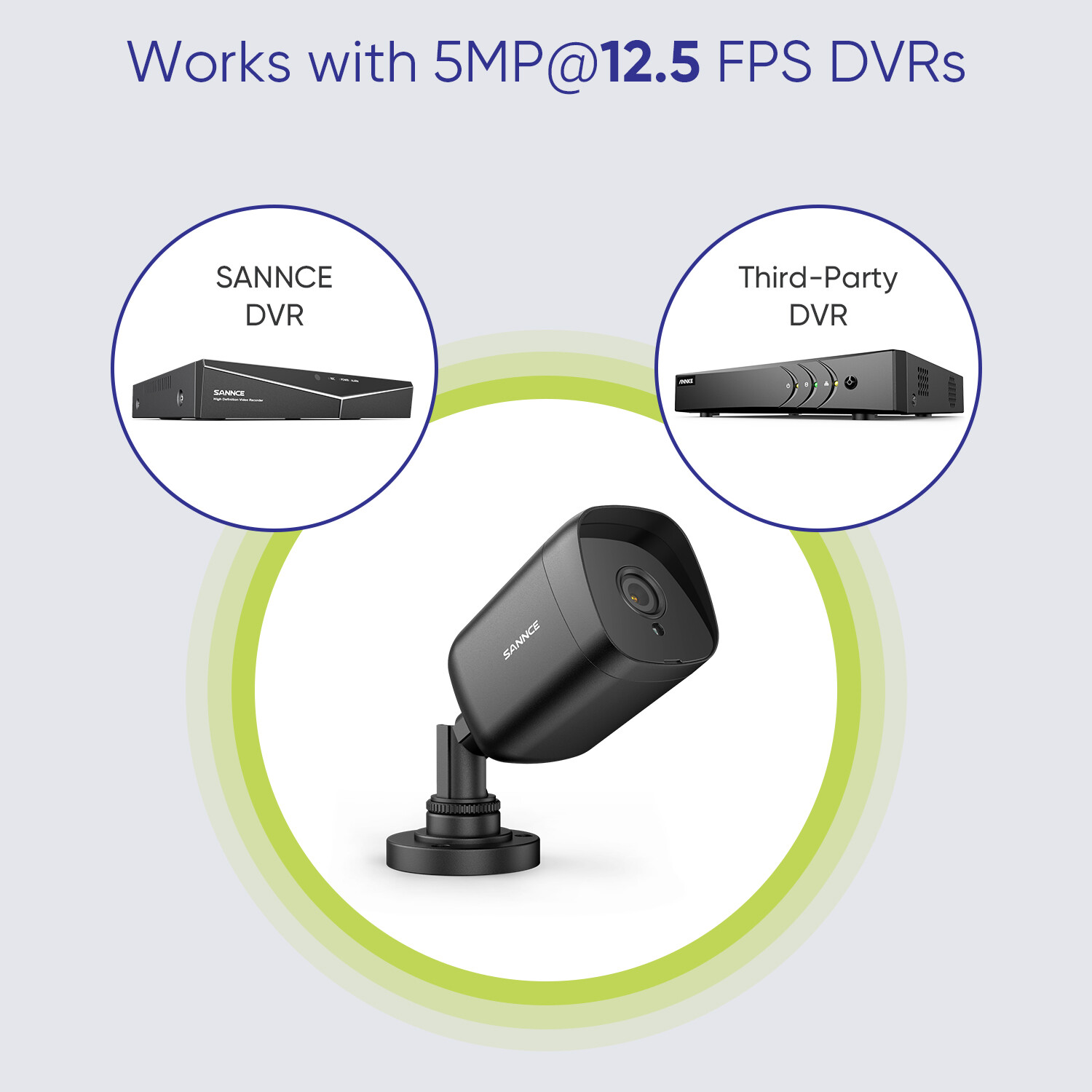 SANNCE 4pcs HD 5MP Bullet Home Security Camera Outdoor Night Vision IP66 CCTV