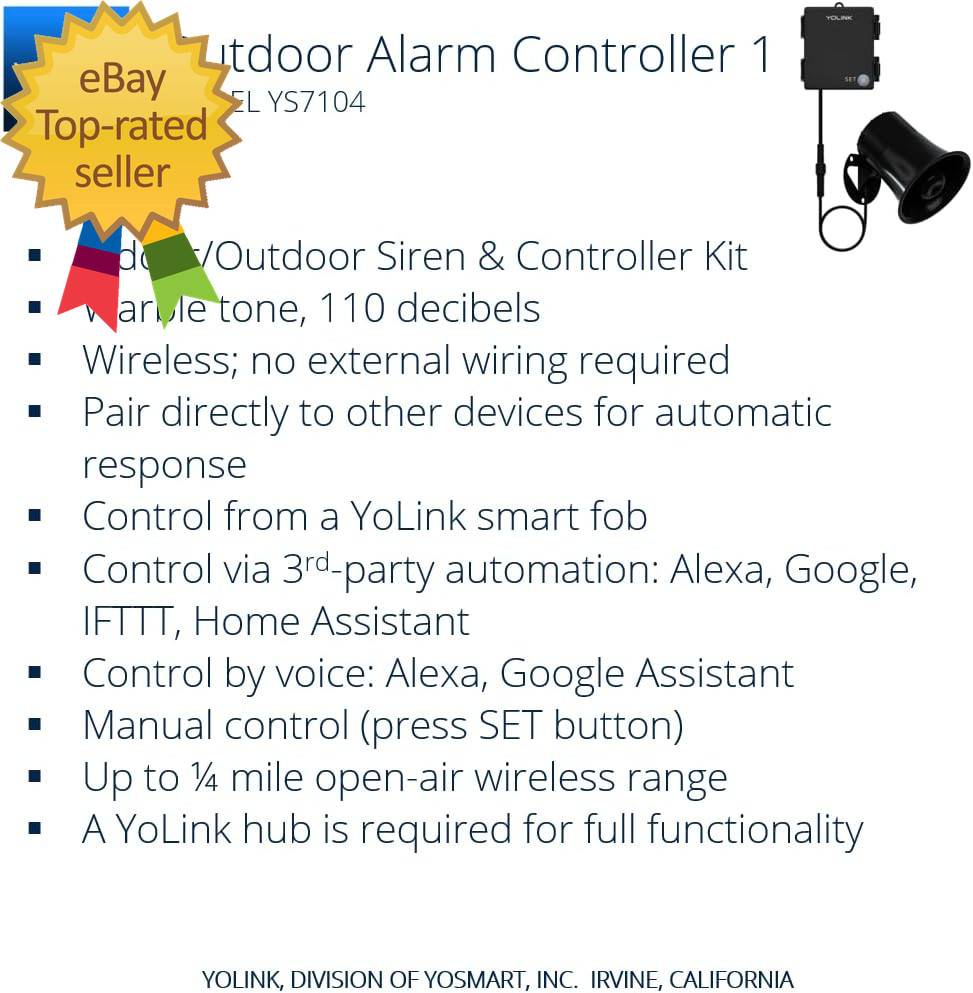 Outdoor Security Siren & Smart Alarm Controller Kit – Loud 110 Db Wireless