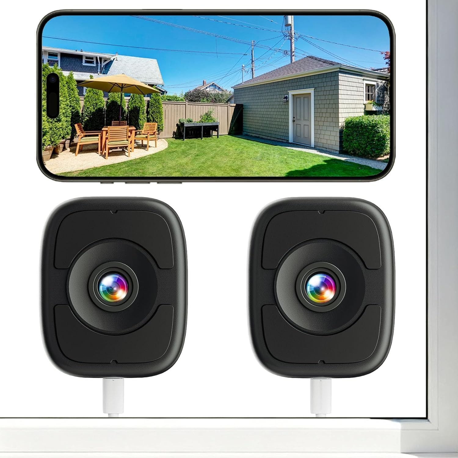 LongPlus 8MP 4K Window Camera, 5GHz & 2.4GHz WiFi Camera for Home Black