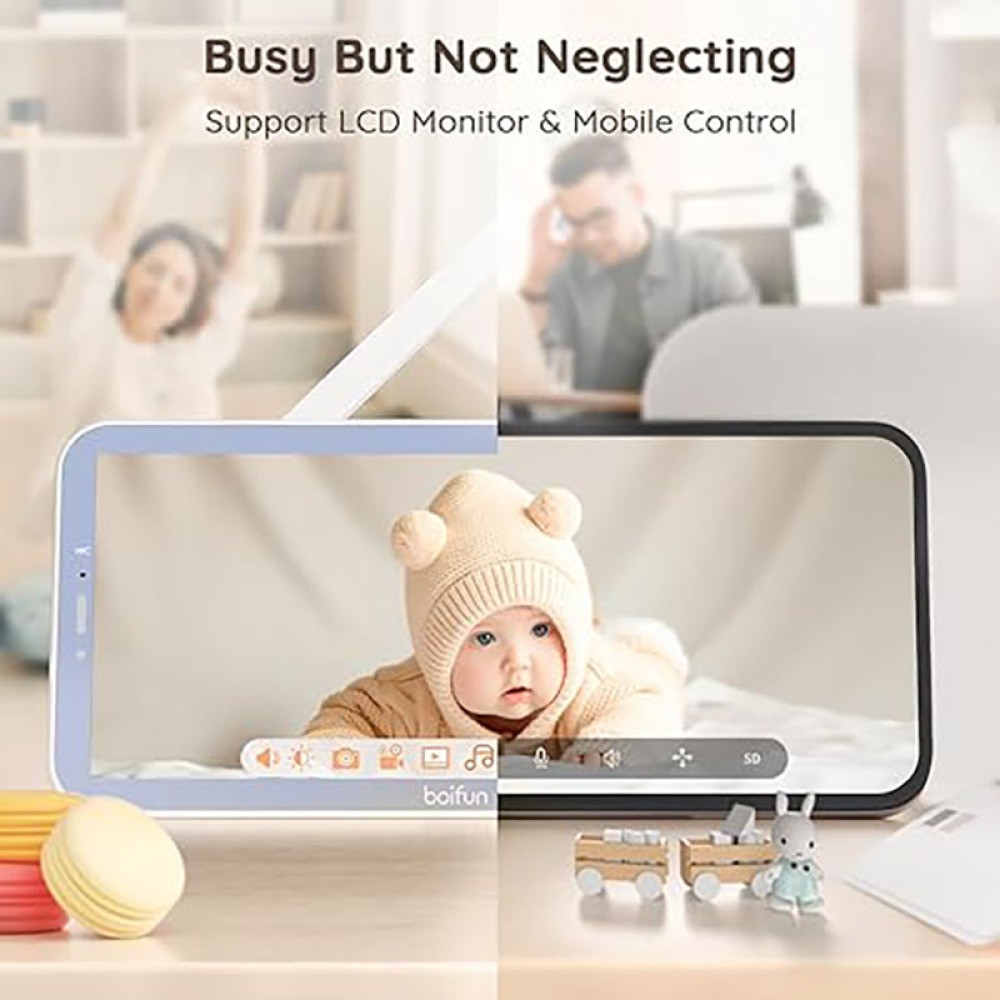 2Pack 2K WiFi Baby Monitor with Camera and Audio, Colorful Night Light,for baby