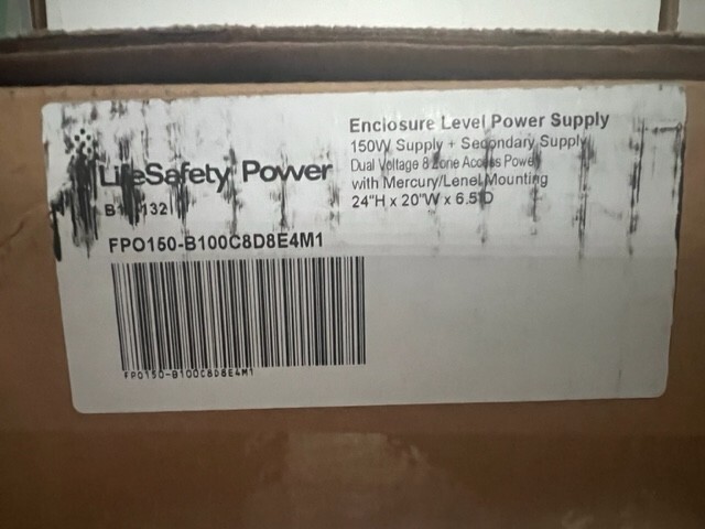 LifeSafety Power DC Power Supply with Mercury/Lenel Mounting (FPO series)