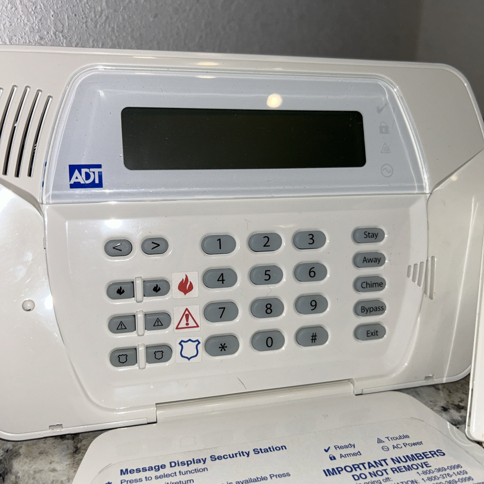 ADT Security Touchscreen Panel model # HK-XX11-U09N ADT master control panel E4
