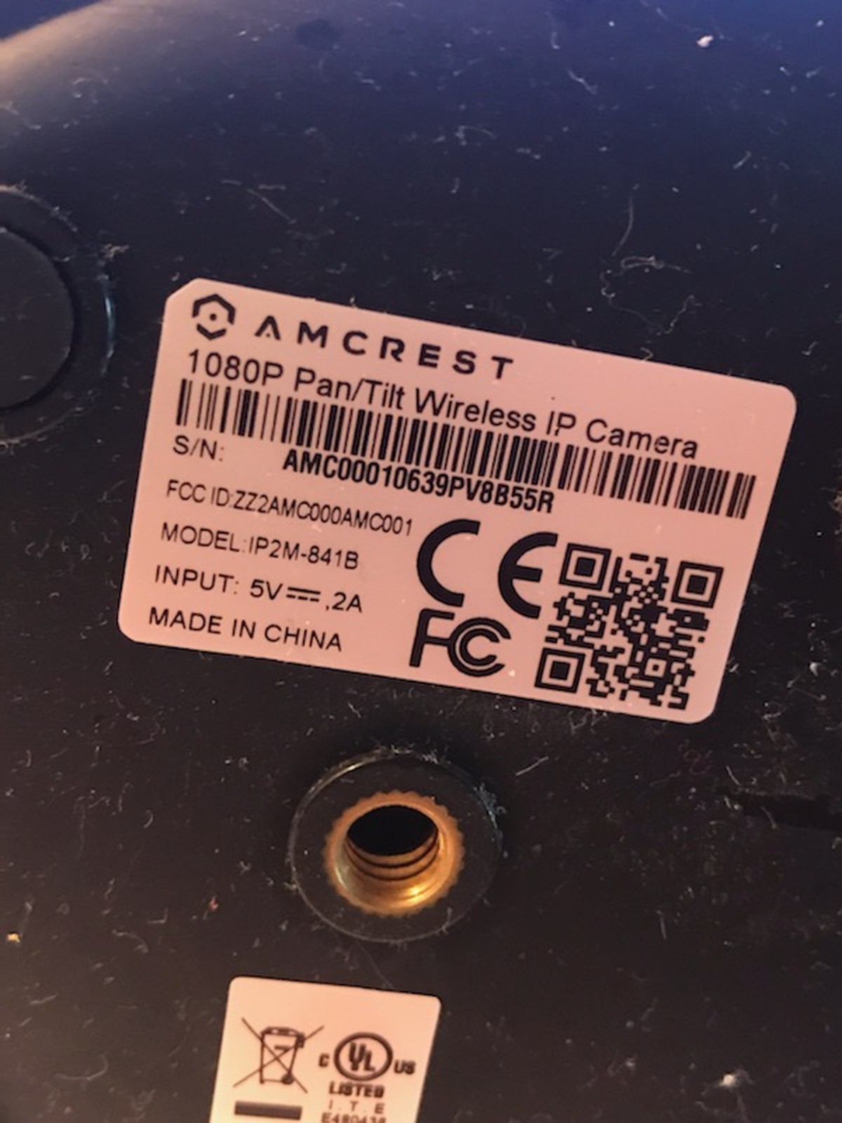 Amcrest IP2M-841B 1080p Pan/Tilt Wireless Indoor Dome Camera Night Vision Black