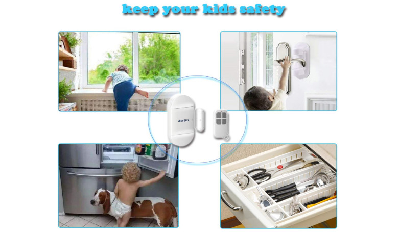 HENDUN Door Alarm for Home with Remote Controls, 130dB Wireless Windows Security