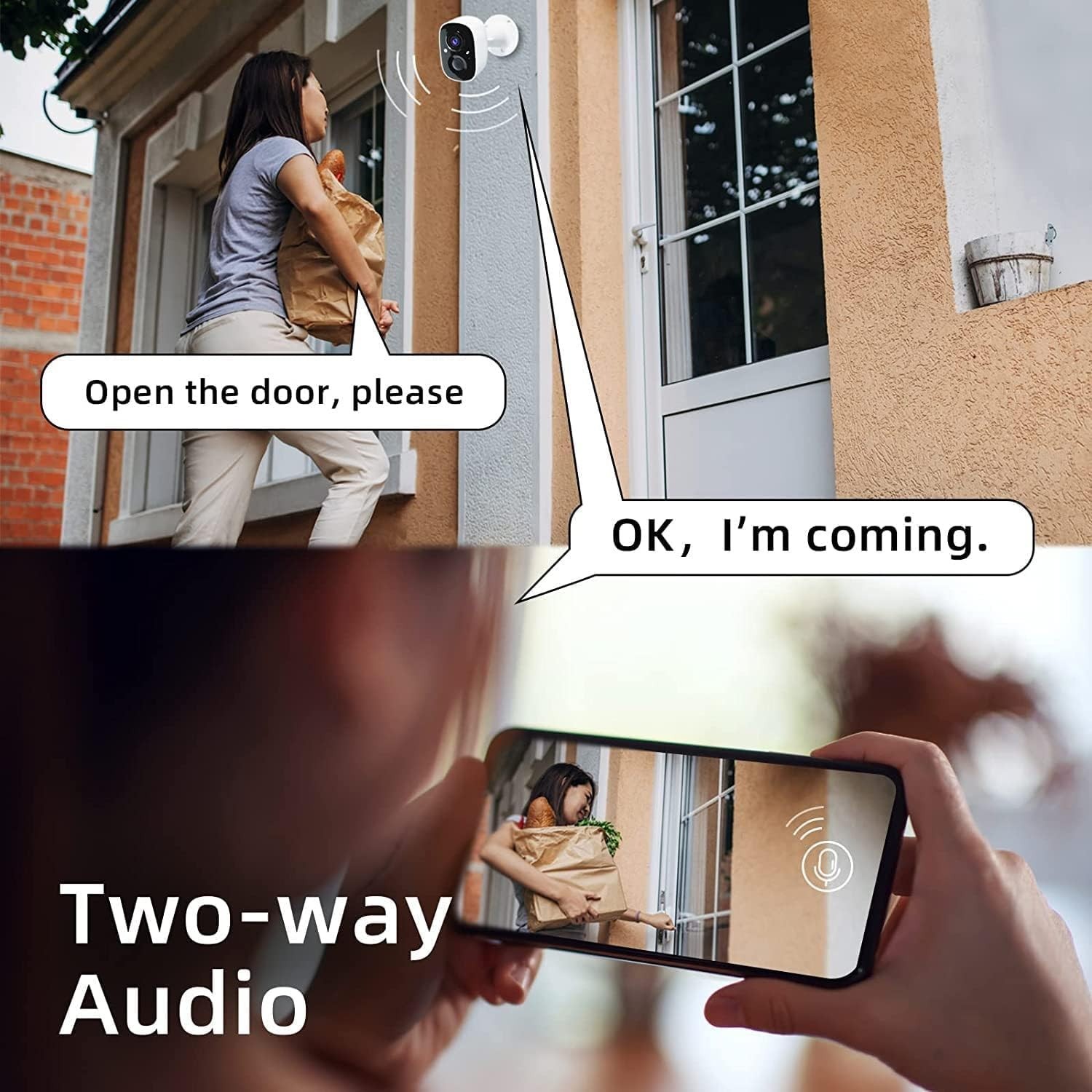 Wireless Outdoor Camera 2PCS 2K Security Cameras WiFi Video Night Vision