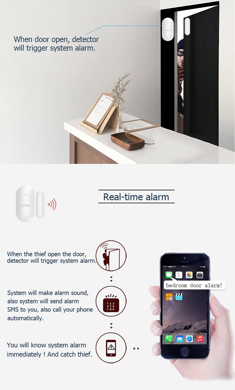 Sistema de Alarma para Casa Security Alarm System Wireless WIFI GSM Alexa Google