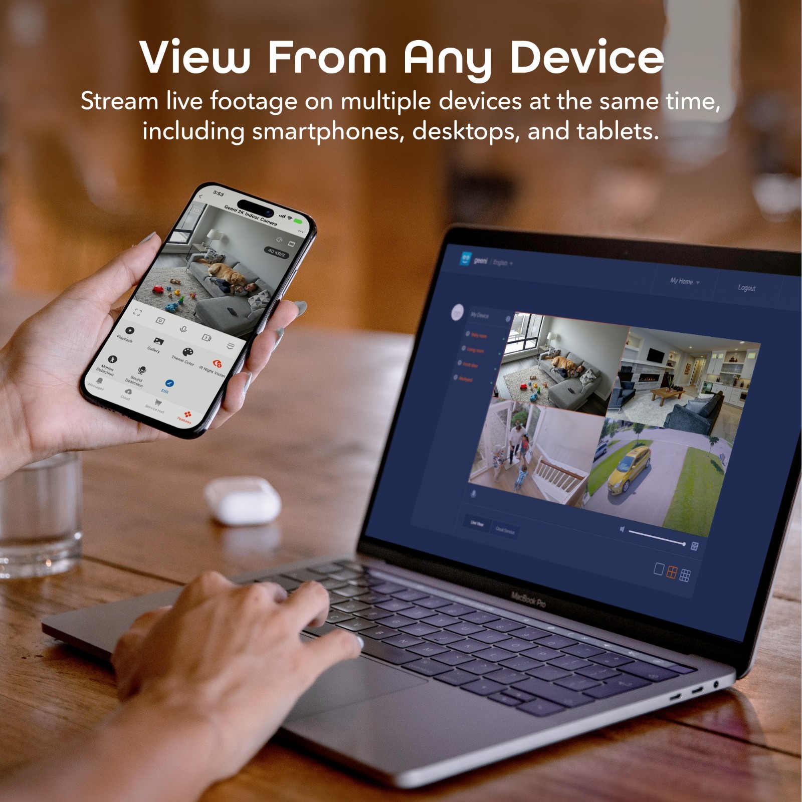 Geeni Look Ultra 2K 4MP WiFi Indoor Camera 2-Way Audio Night Vision