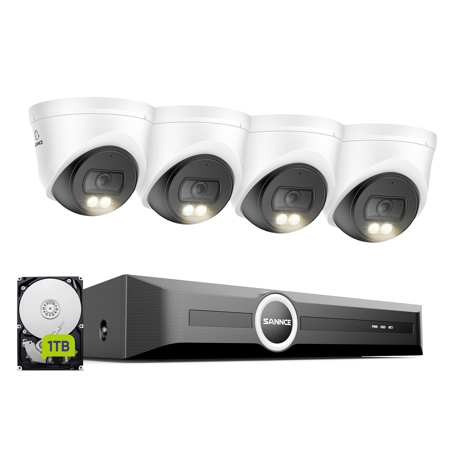 SANNCE 8CH NVR 3MP Color Night POE IP Security Camera System AI Detection 1TB